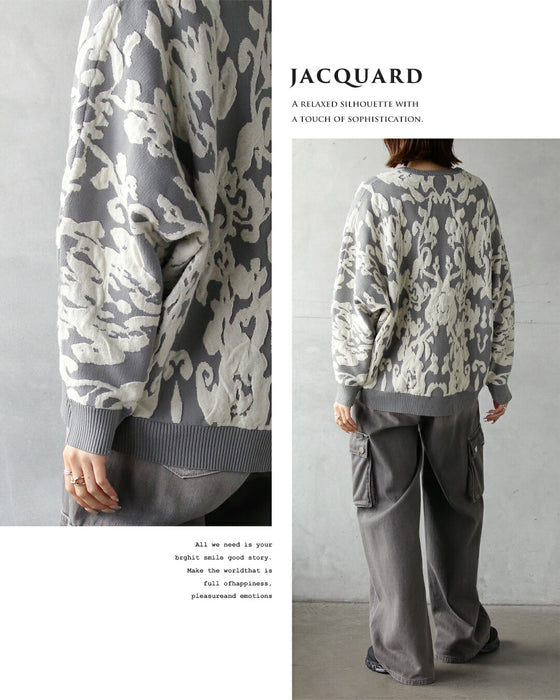 モードなニュアンスを纏うジャカードニットカーディガン