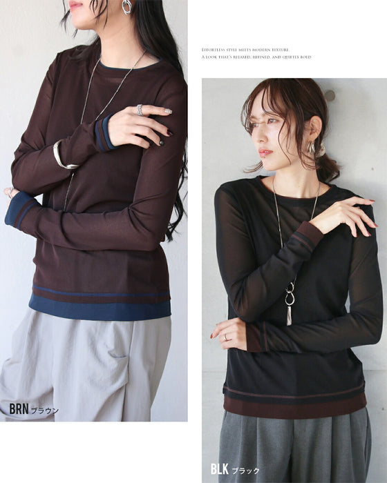 レイヤード見えで差がつく今っぽシアートップス