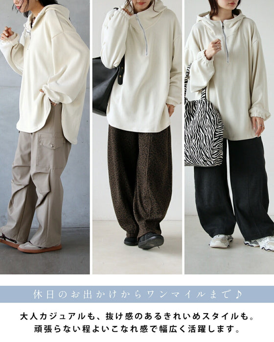 旬顔作る 大人のゆるハーフジップパーカー