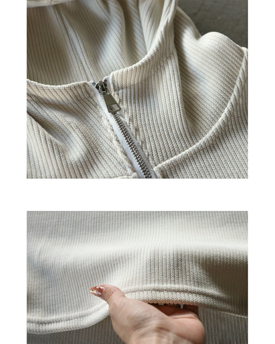 旬顔作る 大人のゆるハーフジップパーカー