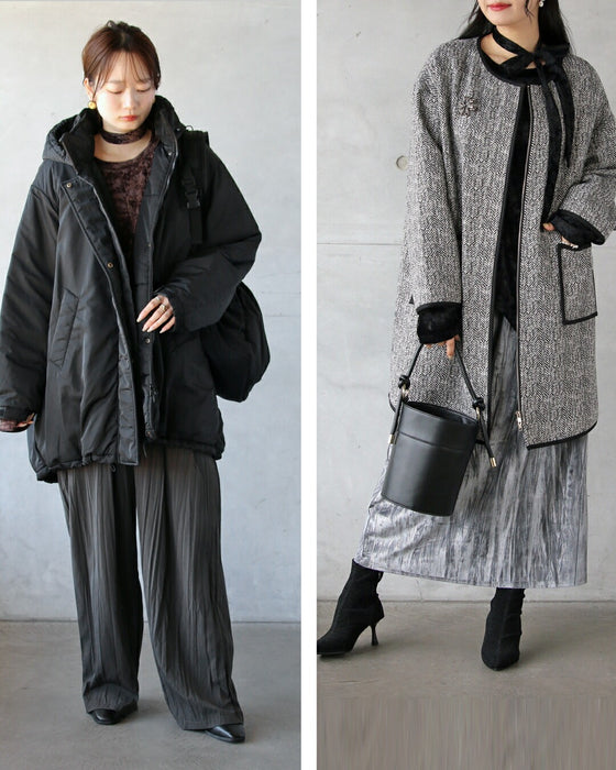 1枚でムードを纏う 大人の艶を引き出す ボウタイ付ベロアトップス