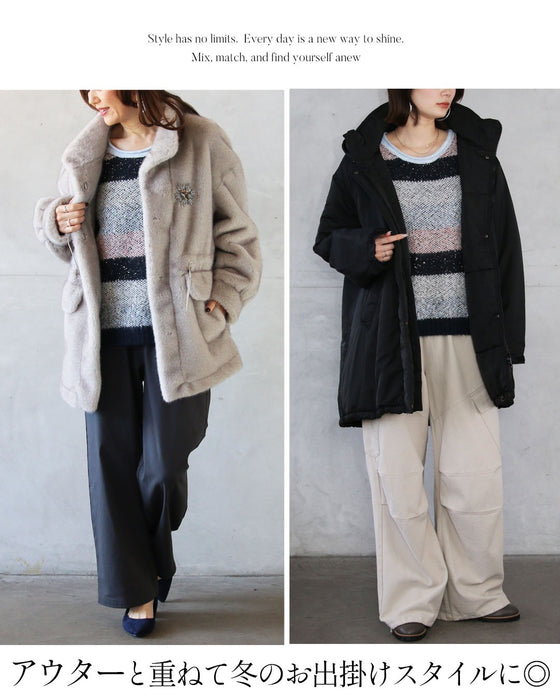 品よく抜け感をつくる 煌めくボーダーニット