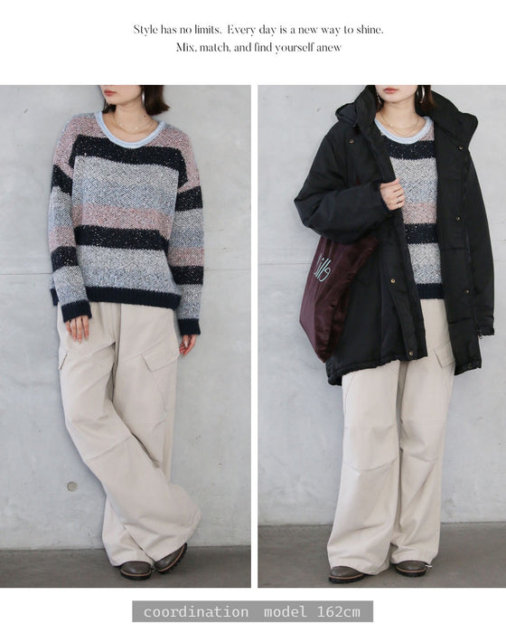 品よく抜け感をつくる 煌めくボーダーニット