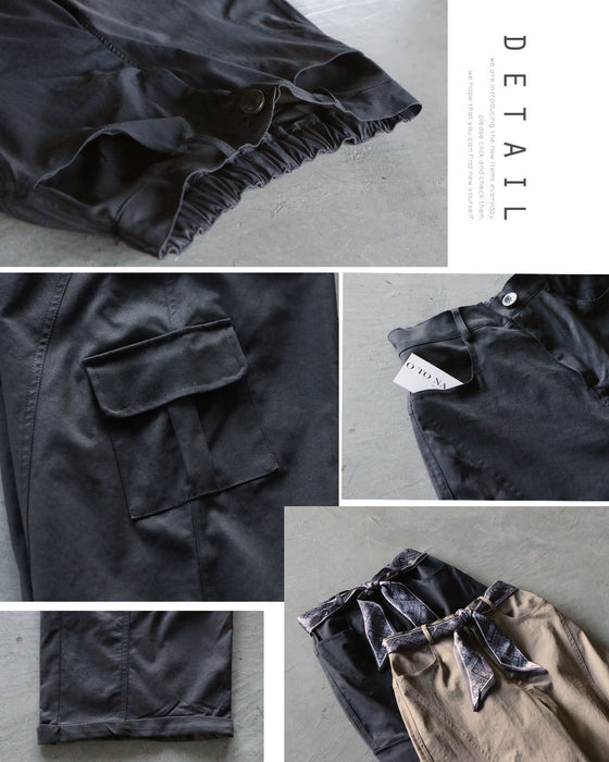 いつものカーゴがこなれ顔スカーフ付きカーゴパンツ