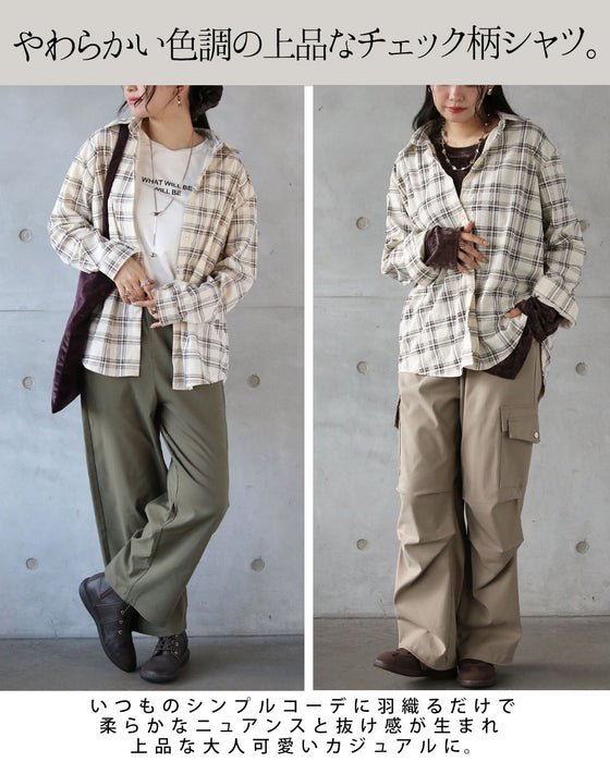 一枚でこなれ感がキマル。大人可愛いチェックシャツ