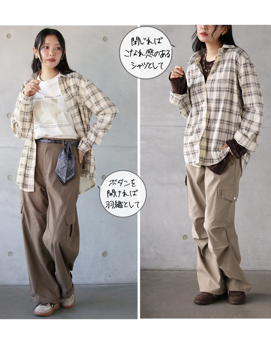 一枚でこなれ感がキマル。大人可愛いチェックシャツ