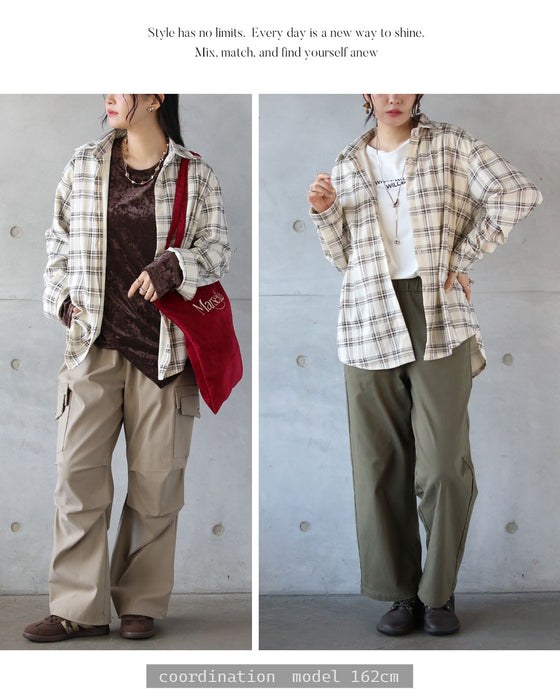 一枚でこなれ感がキマル。大人可愛いチェックシャツ