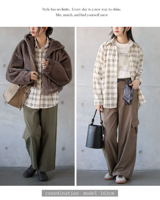 一枚でこなれ感がキマル。大人可愛いチェックシャツ