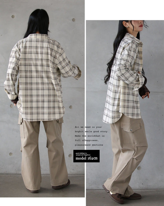 一枚でこなれ感がキマル。大人可愛いチェックシャツ