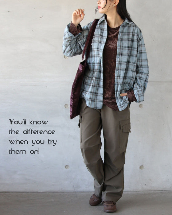 一枚でこなれ感がキマル。大人可愛いチェックシャツ