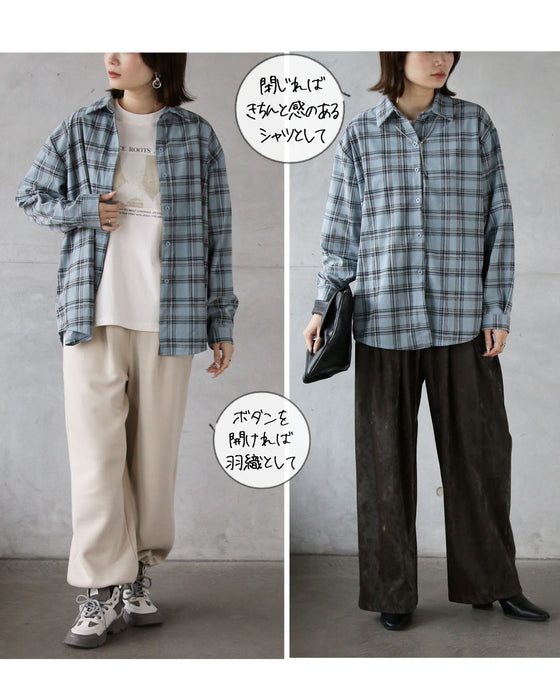 一枚でこなれ感がキマル。大人可愛いチェックシャツ