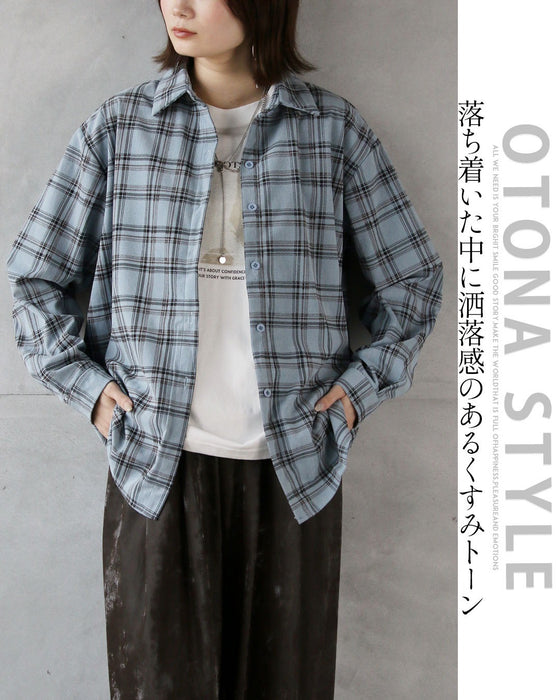 一枚でこなれ感がキマル。大人可愛いチェックシャツ
