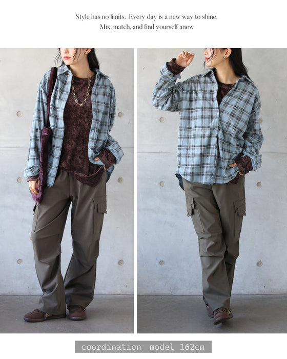 一枚でこなれ感がキマル。大人可愛いチェックシャツ