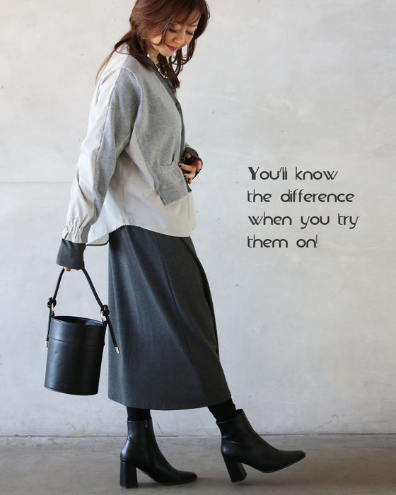 忙しい毎日でも、羽織るだけ 抜け感×知的見え大人レイヤード ドッキングカーディガン