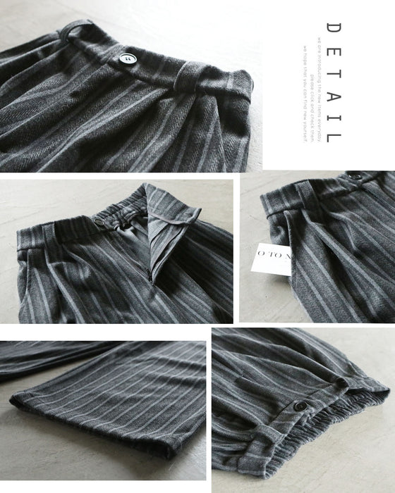 ゆるく穿けて、きちんと見える。ストライプワイドパンツ