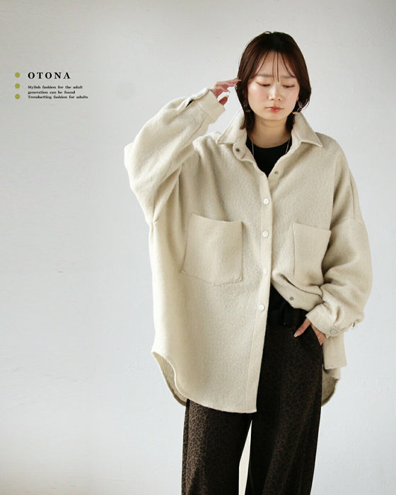 ふんわりあったか 着るだけこなれる 厚手シャツアウター