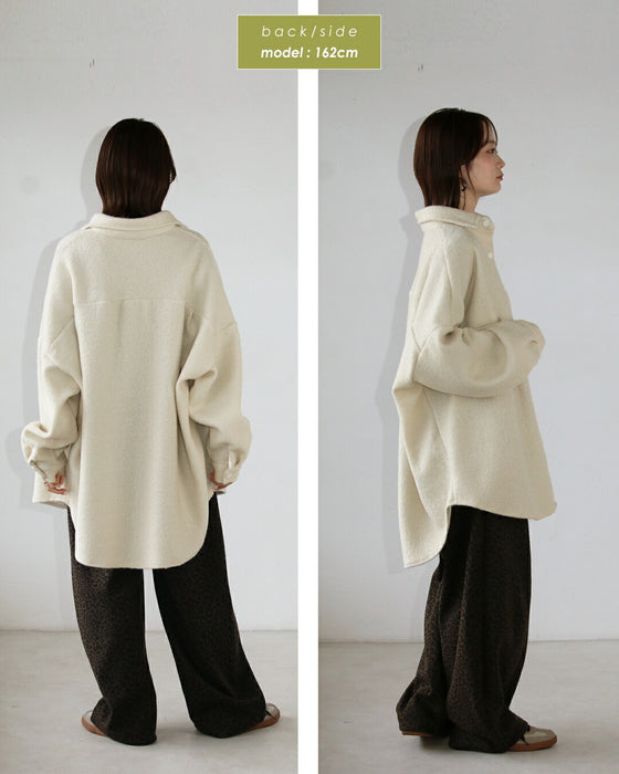 ふんわりあったか 着るだけこなれる 厚手シャツアウター