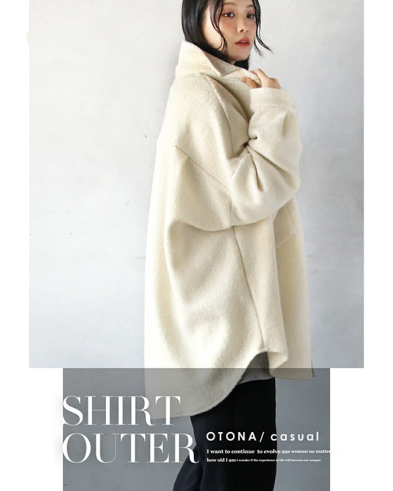 ふんわりあったか 着るだけこなれる 厚手シャツアウター