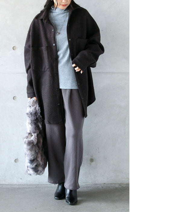 ふんわりあったか 着るだけこなれる 厚手シャツアウター