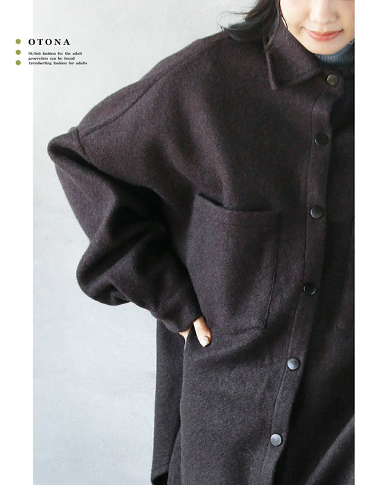 ふんわりあったか 着るだけこなれる 厚手シャツアウター