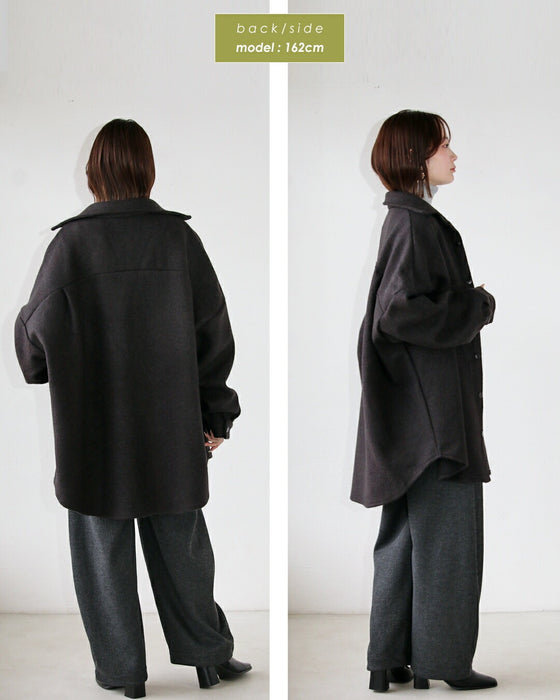 ふんわりあったか 着るだけこなれる 厚手シャツアウター