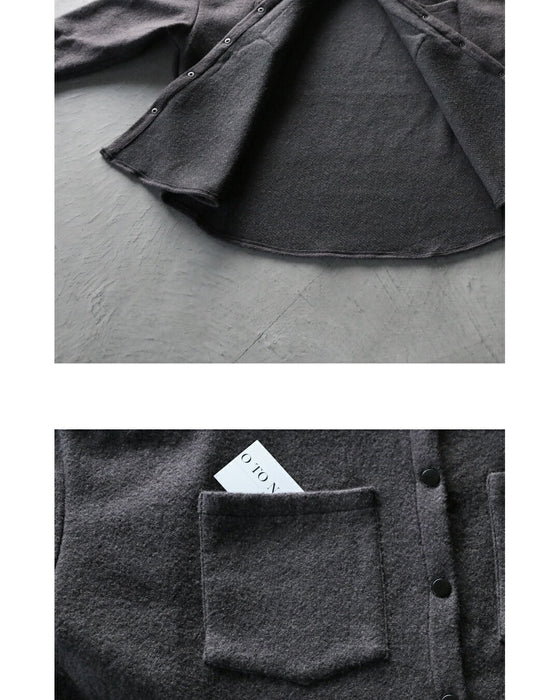 ふんわりあったか 着るだけこなれる 厚手シャツアウター