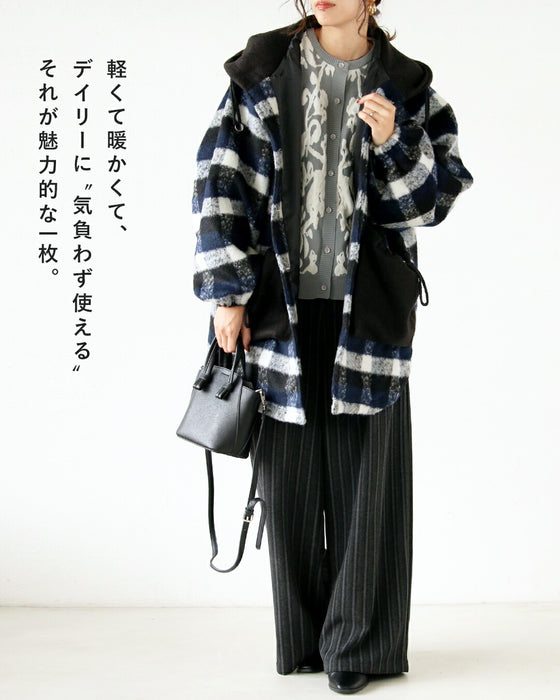 ゆるっと大人可愛いチェックアウター