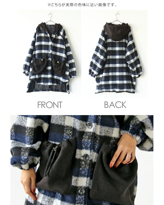 ゆるっと大人可愛いチェックアウター