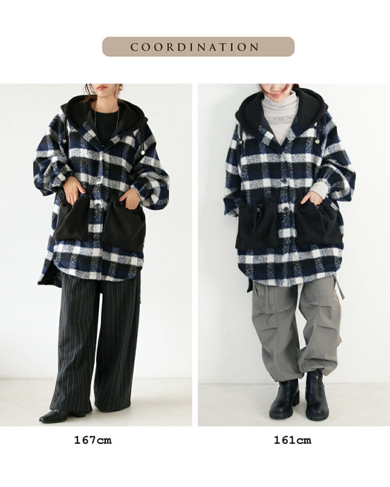ゆるっと大人可愛いチェックアウター
