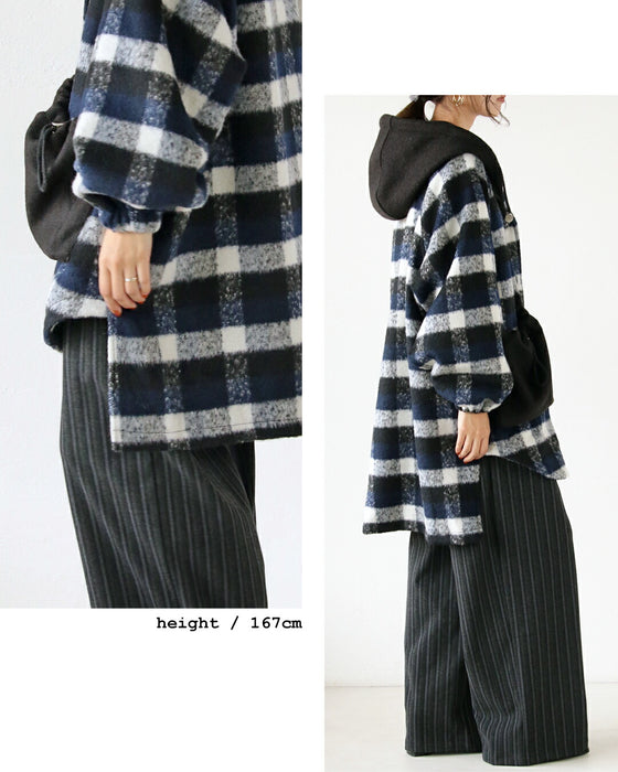 ゆるっと大人可愛いチェックアウター
