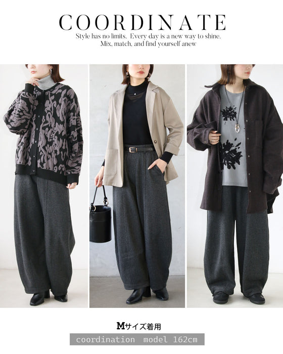 オシャレ見えも防寒も叶える あったか裏起毛千鳥柄パンツ