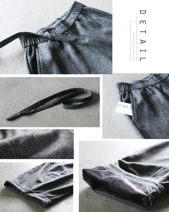 オシャレ見えも防寒も叶える あったか裏起毛千鳥柄パンツ