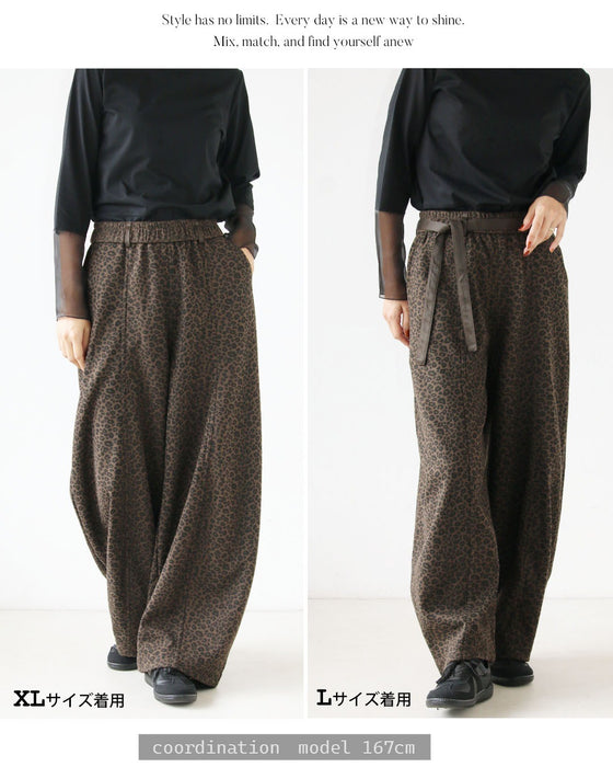 オシャレも防寒も叶える大人のレオパード裏起毛パンツ