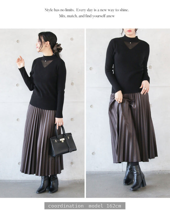 きれいめと抜け感が叶うシアー切替上品ニット