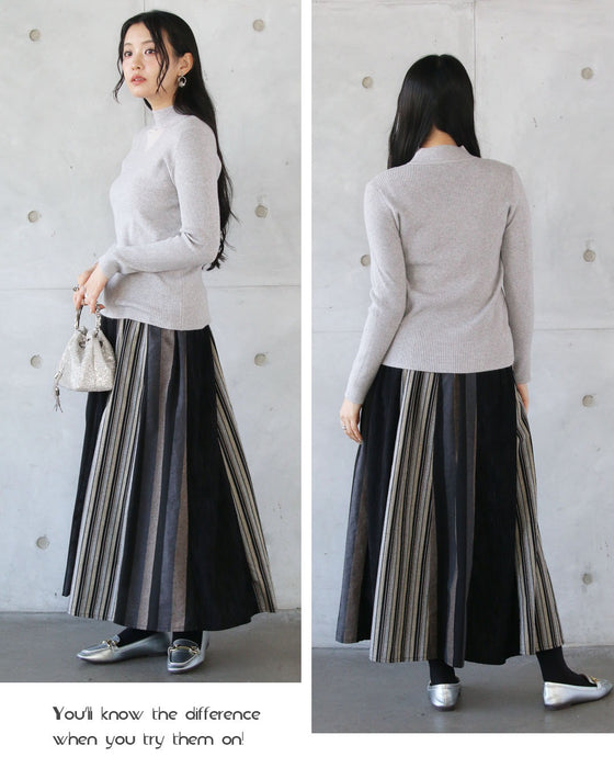 きれいめと抜け感が叶うシアー切替上品ニット