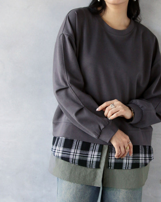 着るだけで、レイヤード上手。ドッキングデザイントップス