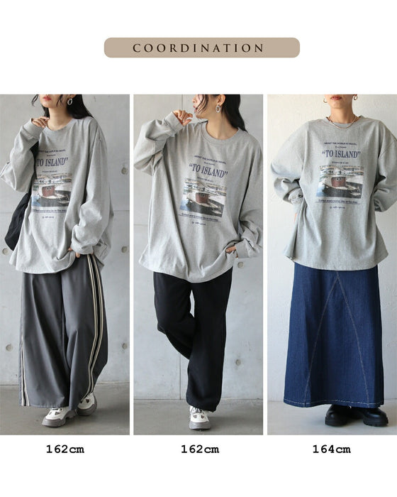 ゆるっと着るだけで大人の抜け感スタイルをつくる。 ロゴグラフィックロンT