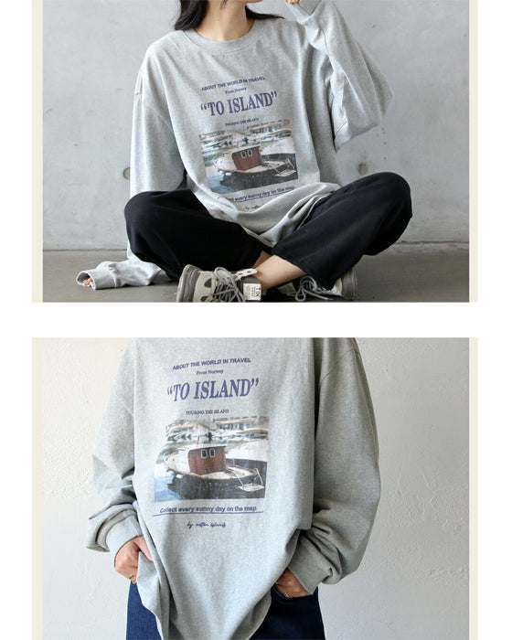 ゆるっと着るだけで大人の抜け感スタイルをつくる。 ロゴグラフィックロンT