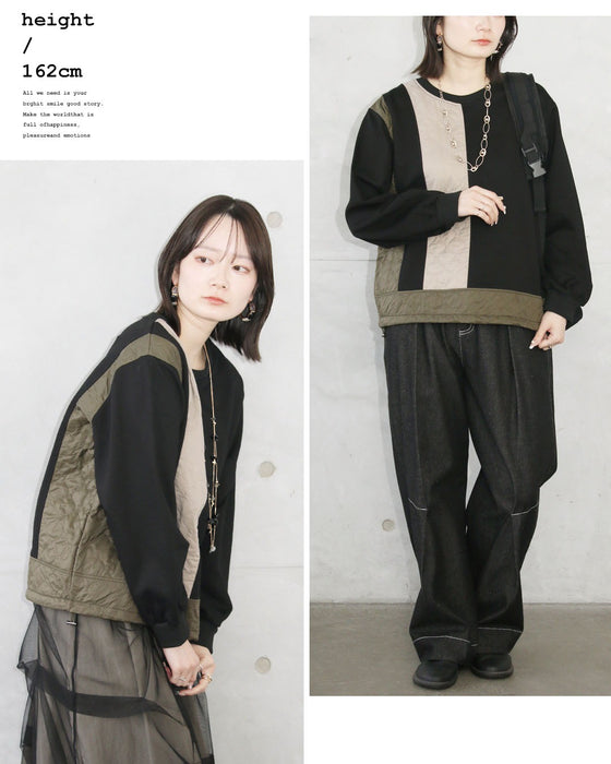 ちょうどいい存在感が叶う、異素材トップス。