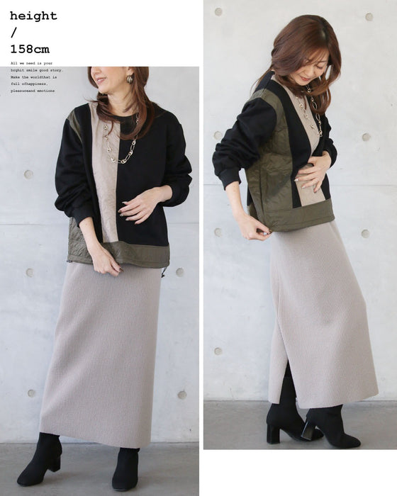 ちょうどいい存在感が叶う、異素材トップス。