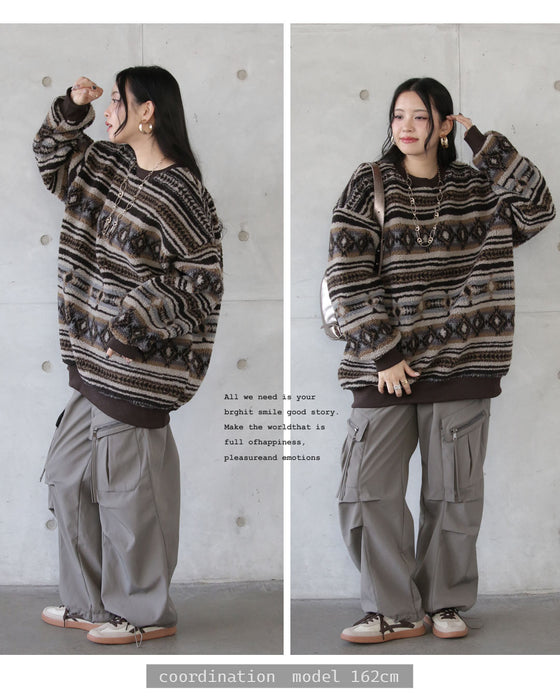 アウターいらず 裏起毛×ボアの超暖トップス