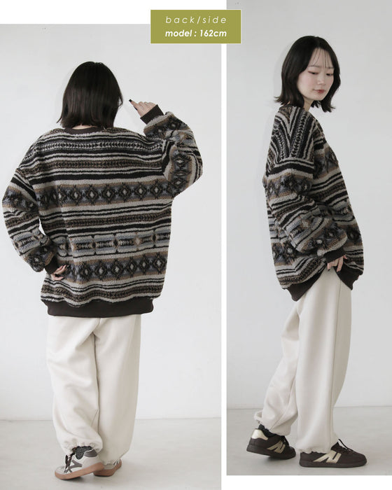 アウターいらず 裏起毛×ボアの超暖トップス