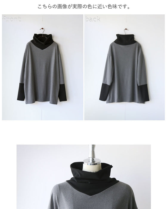 1枚でもサマになるバイカラー とろもち抜け感トップス