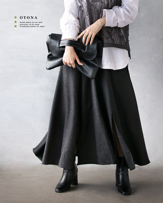 スッキリ見えと抜け感生む 異素材×スリットの大人モードスカート