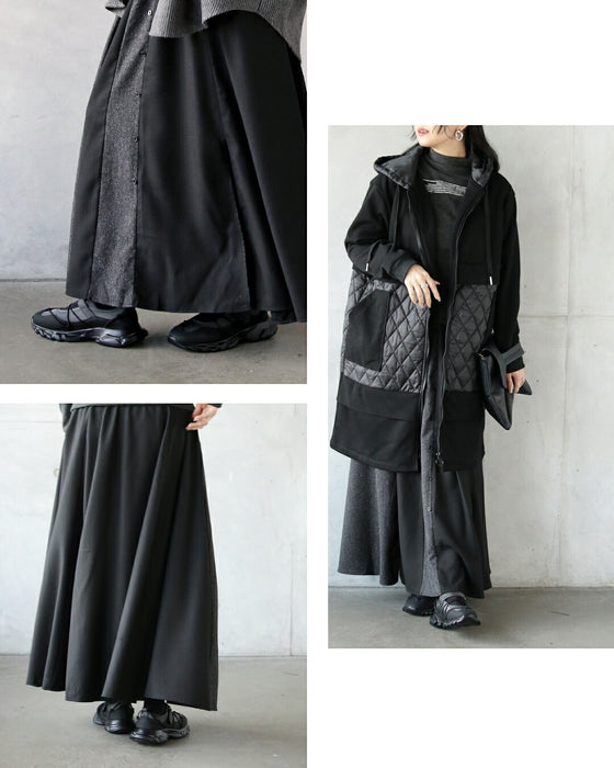 スッキリ見えと抜け感生む 異素材×スリットの大人モードスカート