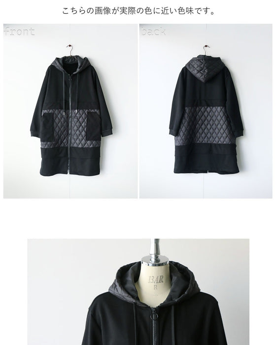 羽織った瞬間 ふわもち裏微起毛 キルティング切替コート