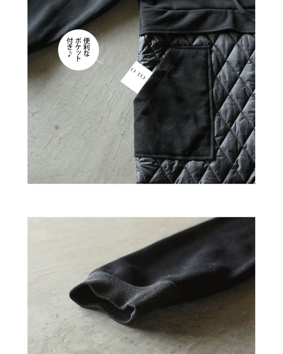 羽織った瞬間 ふわもち裏微起毛 キルティング切替コート