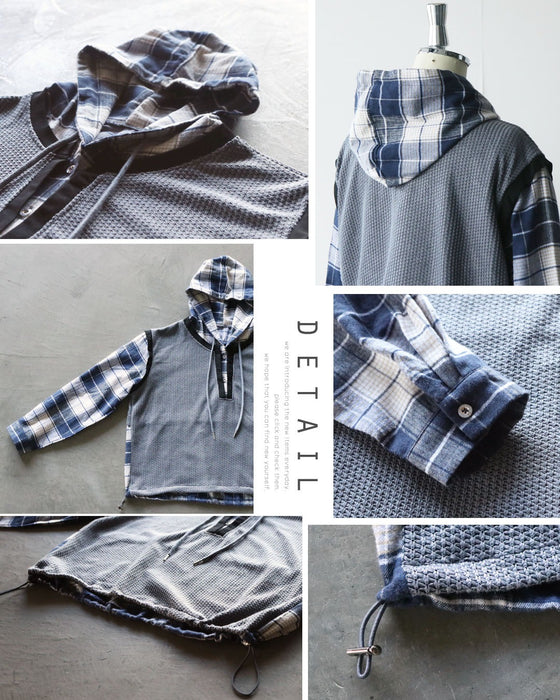 一枚でラフに映える。異素材レイヤード風トップス