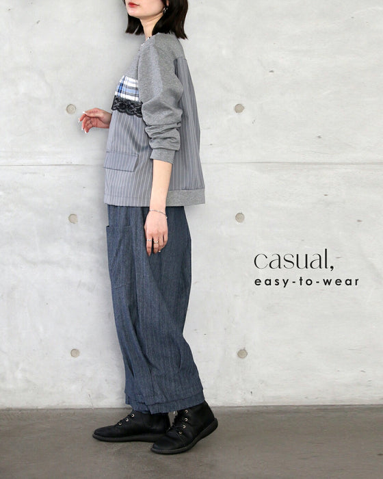 品よく大人可愛いを叶える異素材ミックストップス