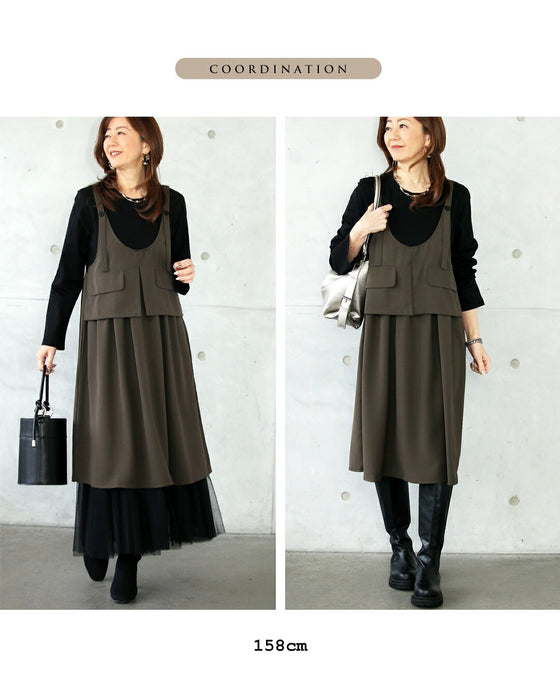 抜け感を一枚で叶えるドッキングワンピース